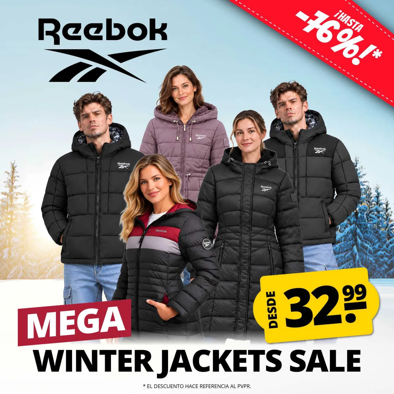 Reebok Abrigos: 65% Dto. desde 32,99€