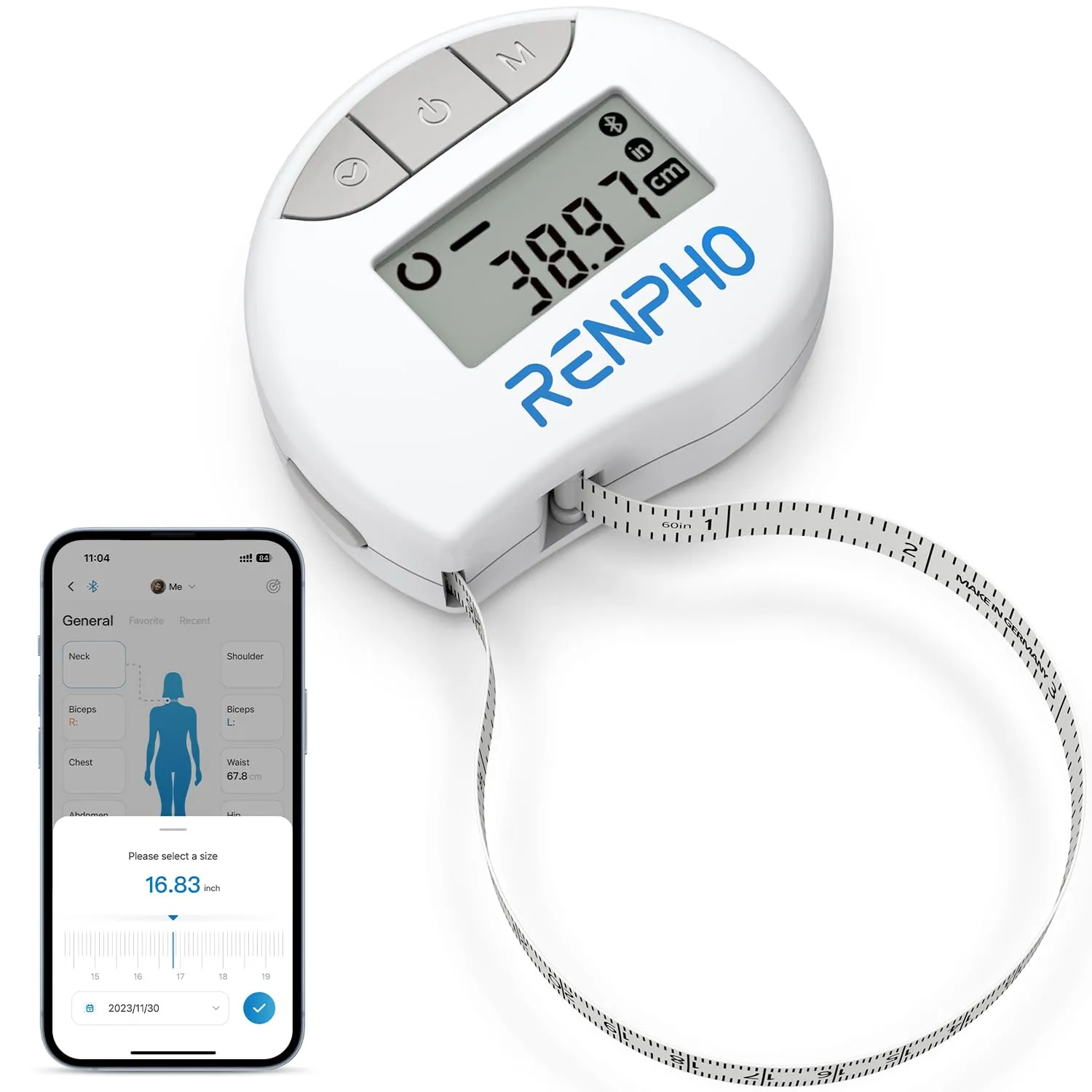 Cinta Métrica Corporal Inteligente Renpho con Bluetooth