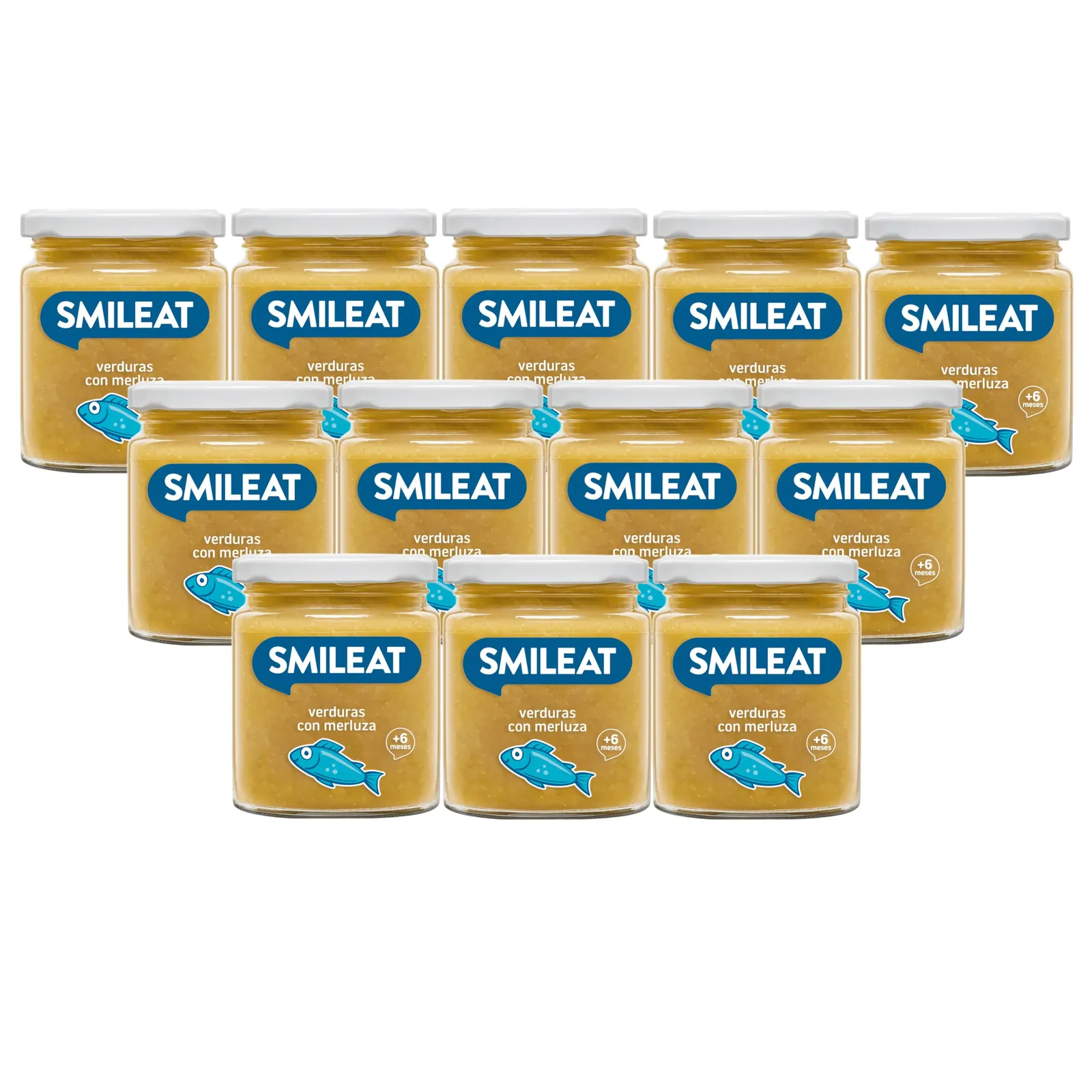 Pack 12 Tarritos Smileat Verduras con Merluza para Bebé