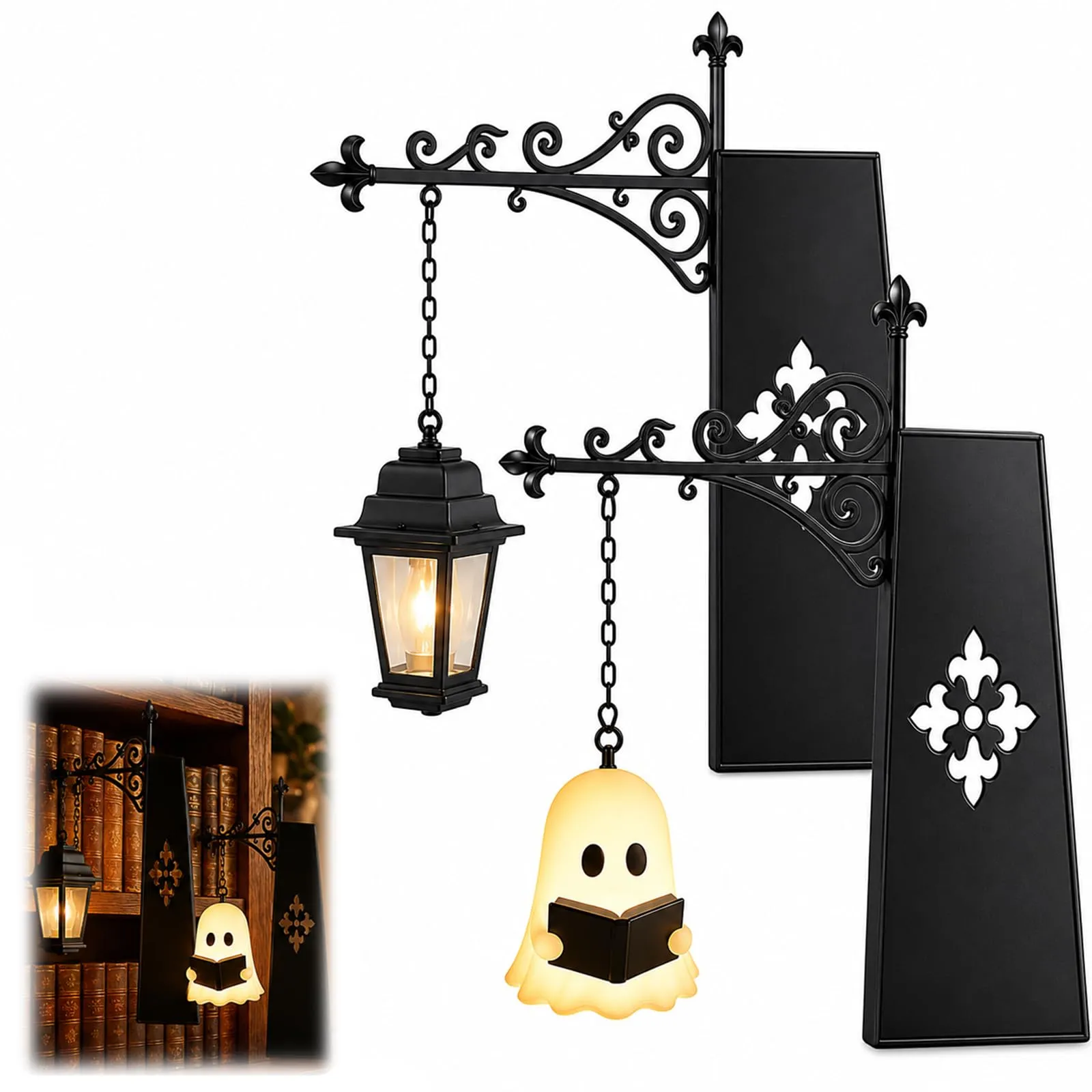 Pack 2 Lámparas LED LuminaVerde Halloween para Estanterías