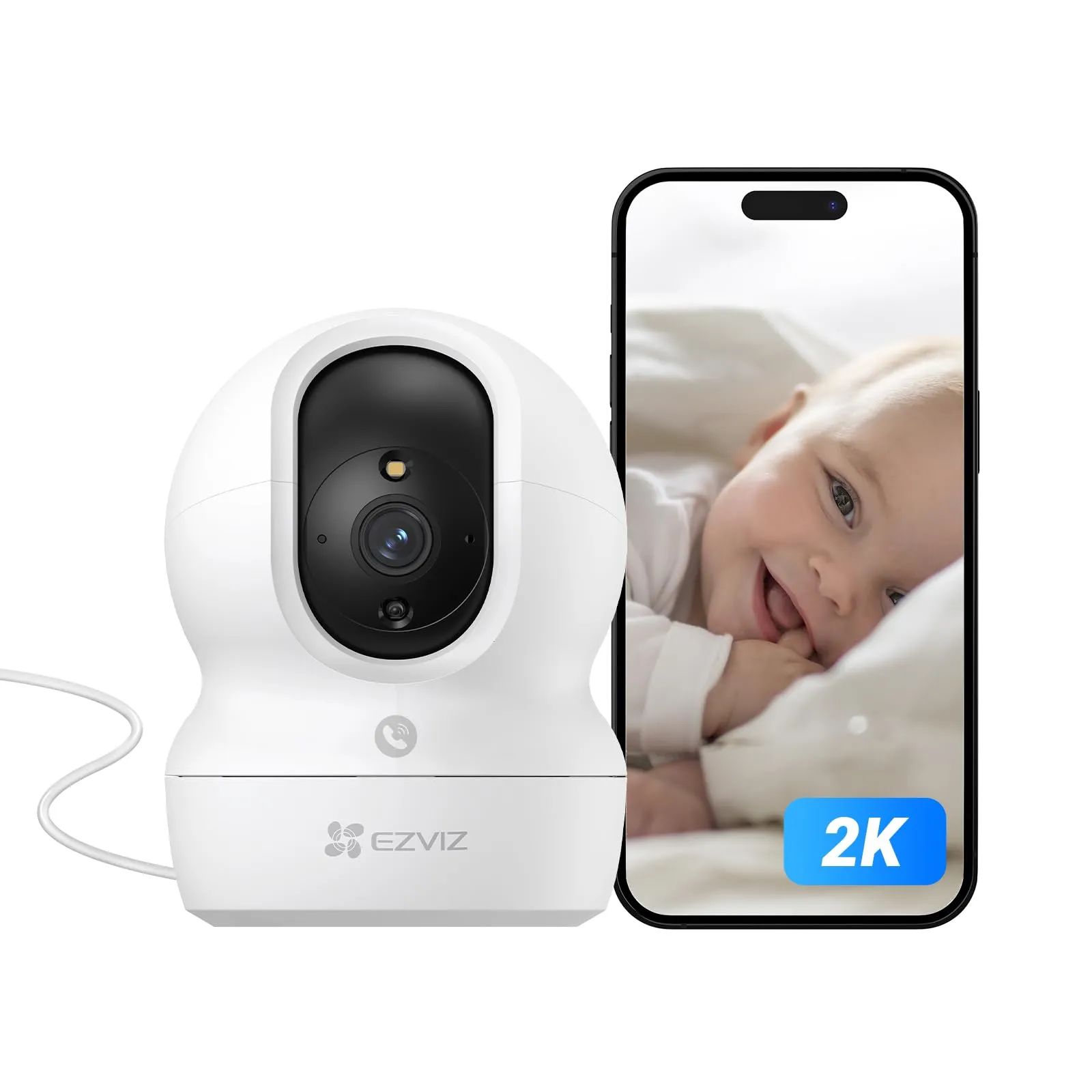 EZVIZ CP1 3MP Cámara Vigilancia WiFi 2K Interior con Seguimiento Automático y Visión Nocturna Color