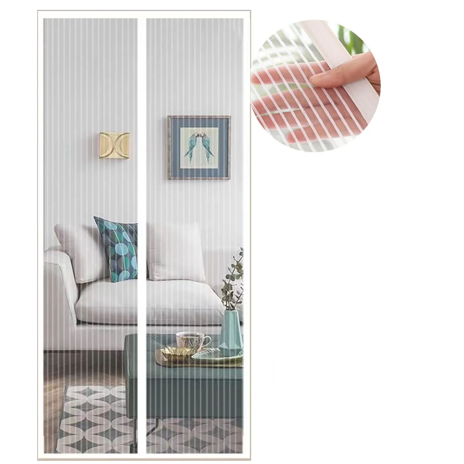 Cortina Mosquitera Magnética Blanca 160x220cm