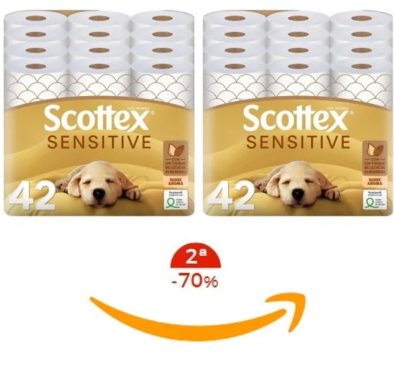 Pack 2 x Papel Higiénico Scottex Sensitive 84 Rollos