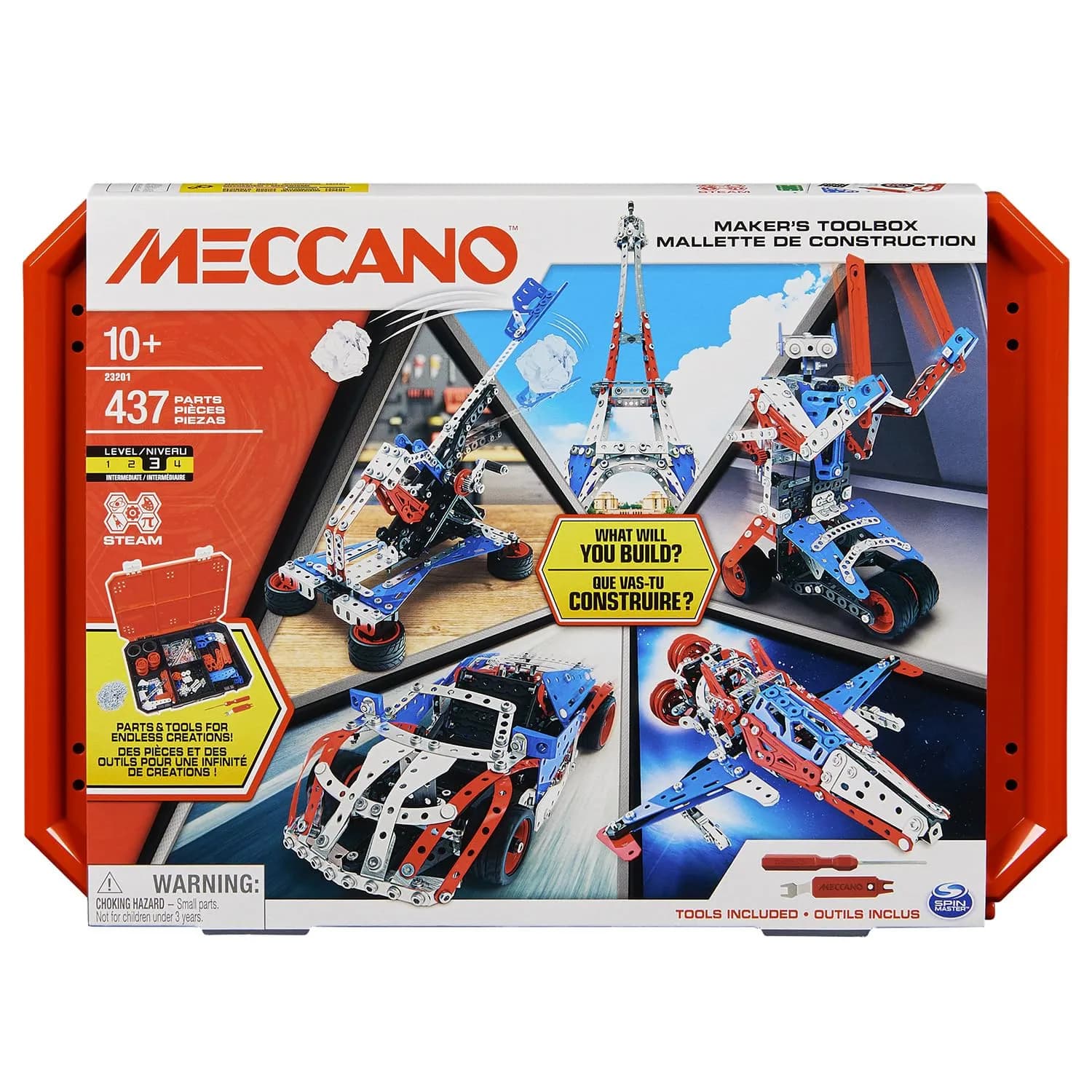 Maletín de construcción Meccano 5 en 1 Bandai - 437 piezas
