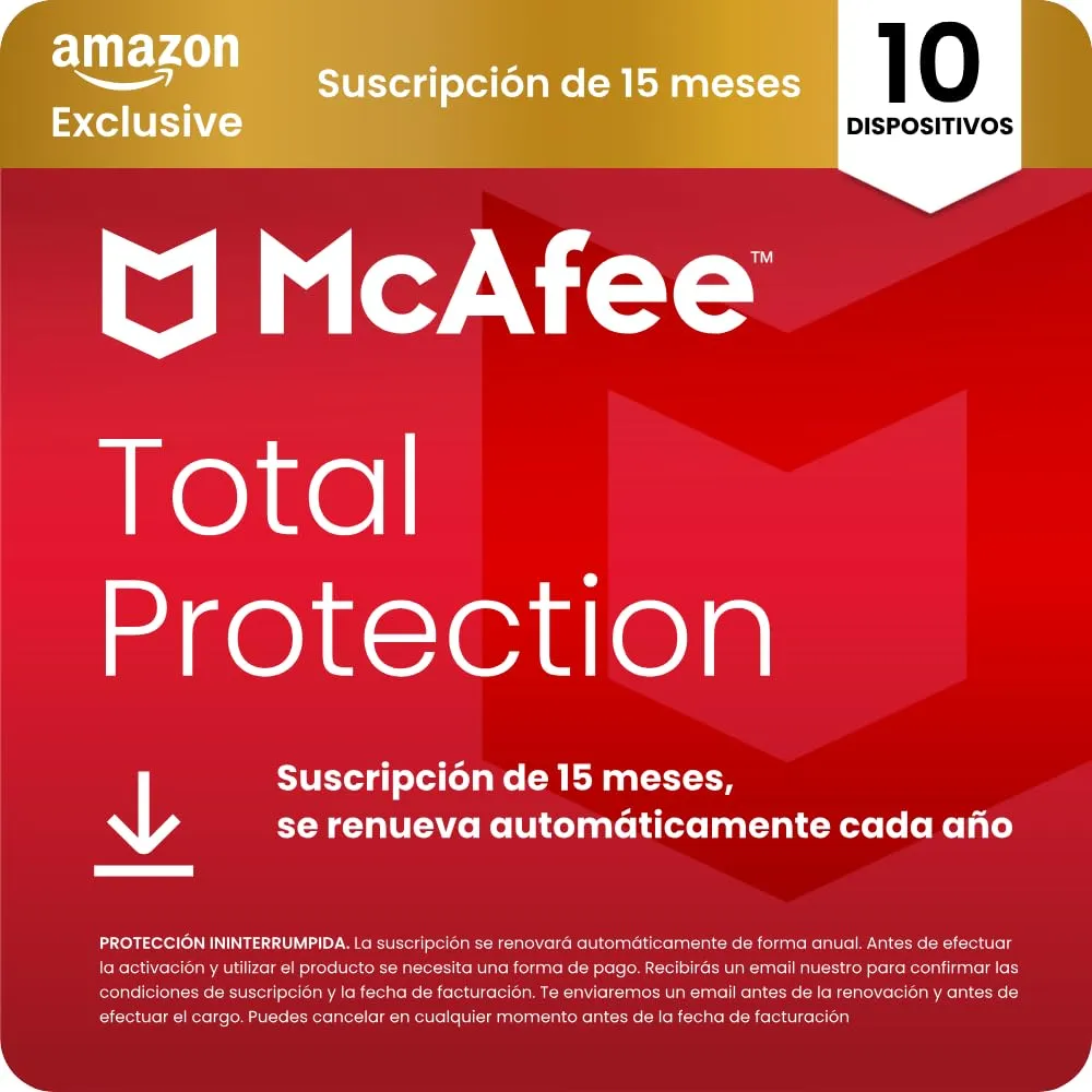 McAfee Total Protection 10 Dispositivos (15 meses)