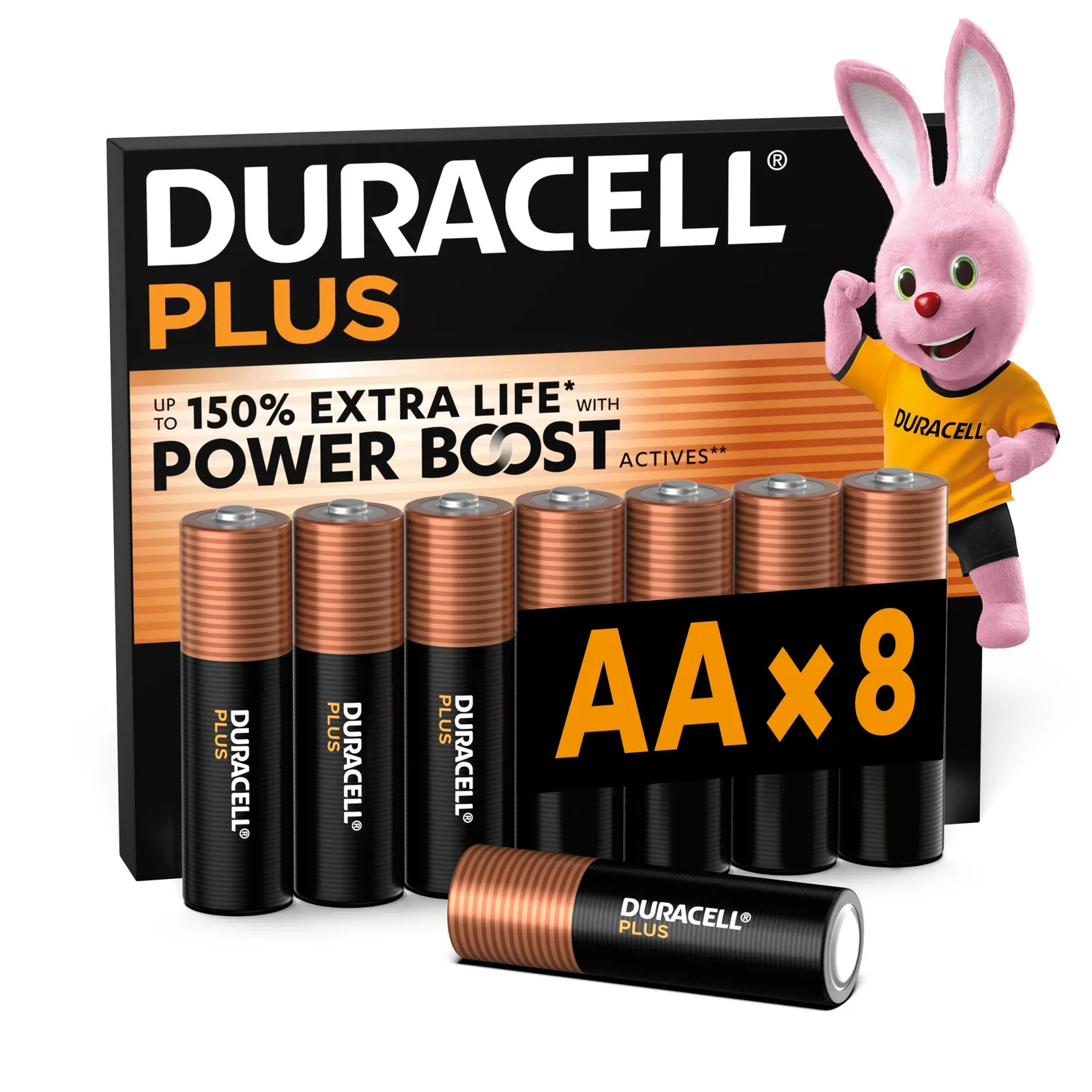 Pack 8 Pilas Alcalinas Duracell Plus AA 1.5V LR06
