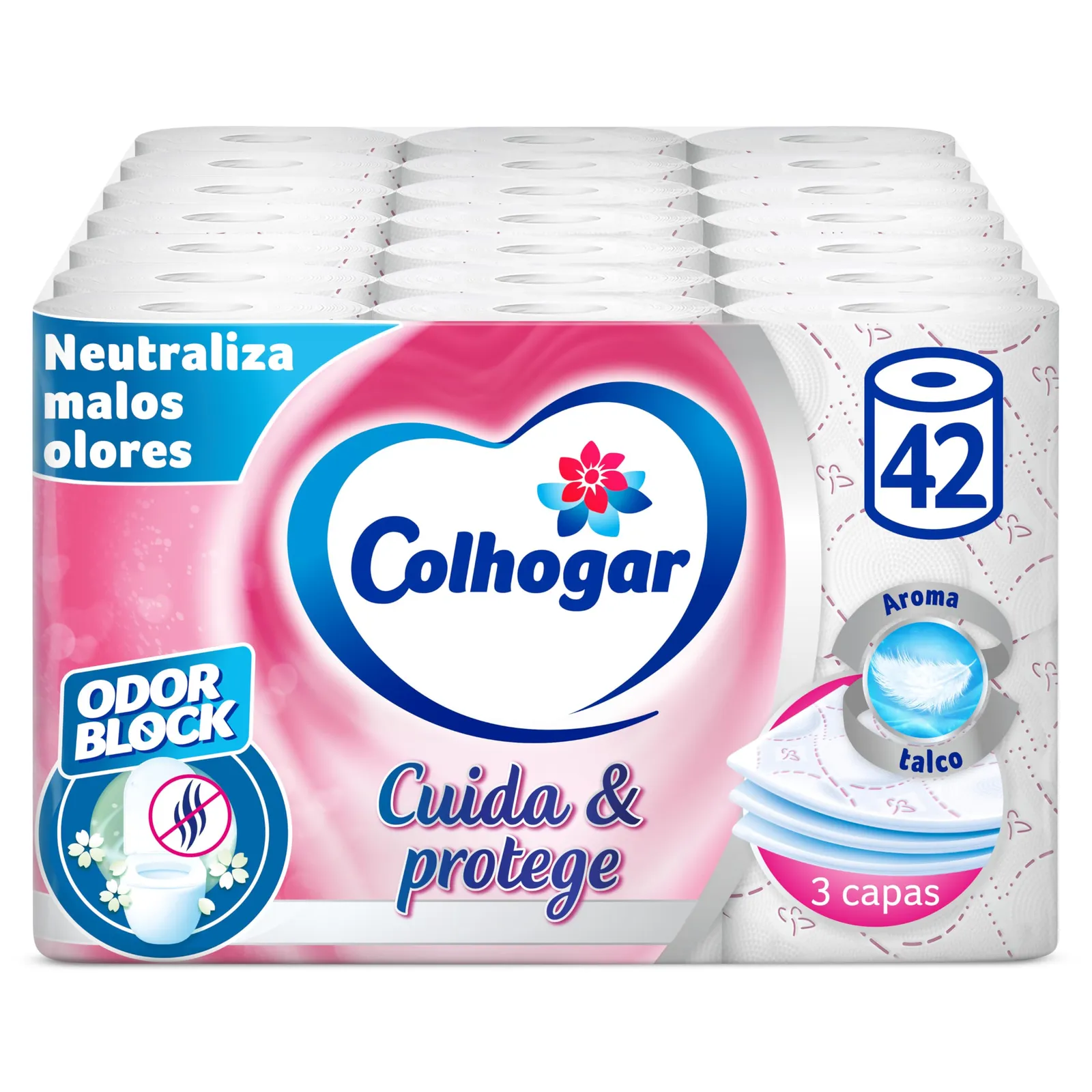 42 Rollos Papel Higiénico Colhogar Protect Care
