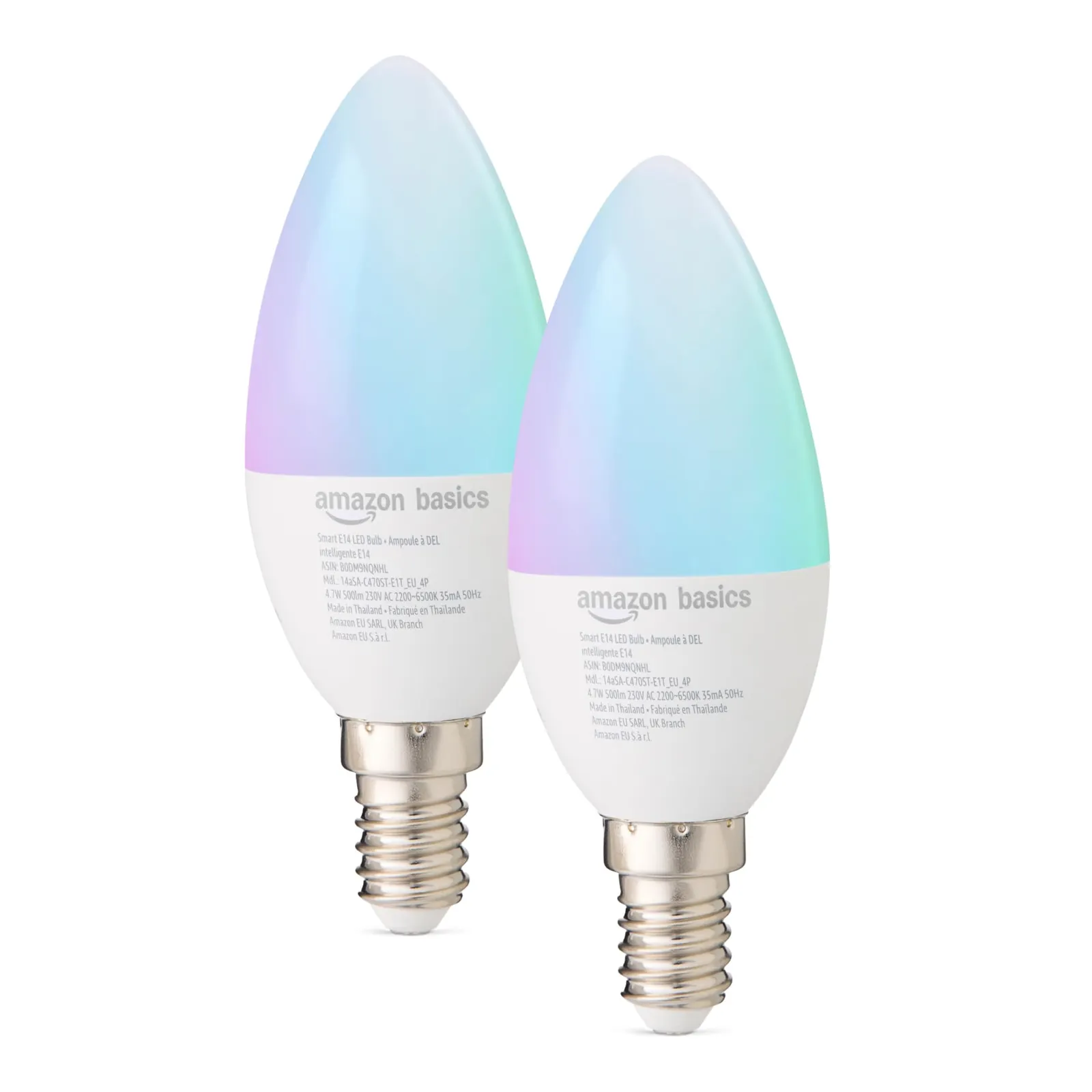 Pack 2 Bombillas Inteligentes Amazon Basics E14 Wi-Fi