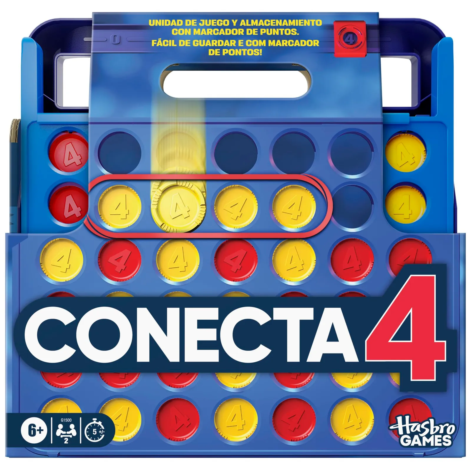Juego Hasbro Conecta 4 Estuche Todo en Uno (Español-Portugués)