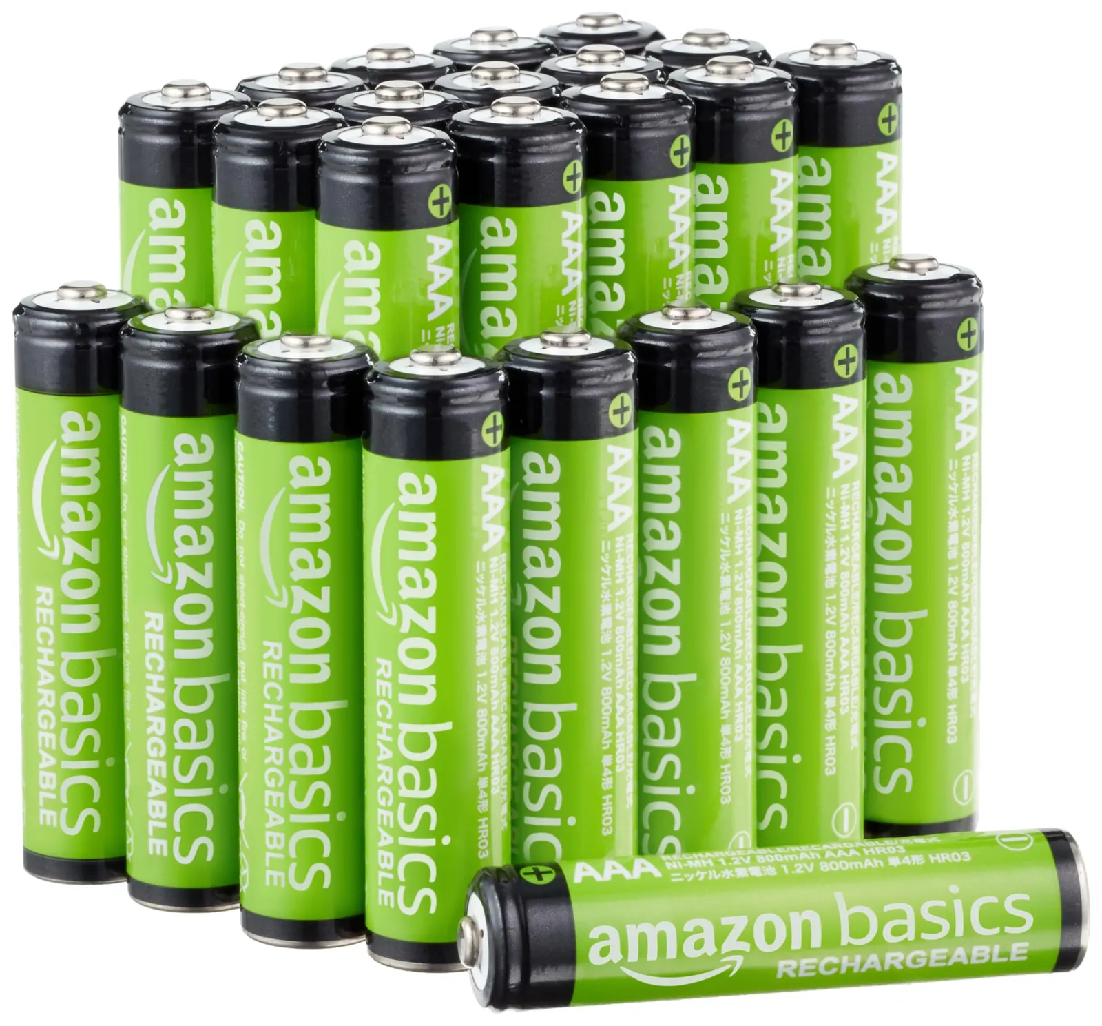 Pack 24 Pilas Recargables AAA Amazon Basics