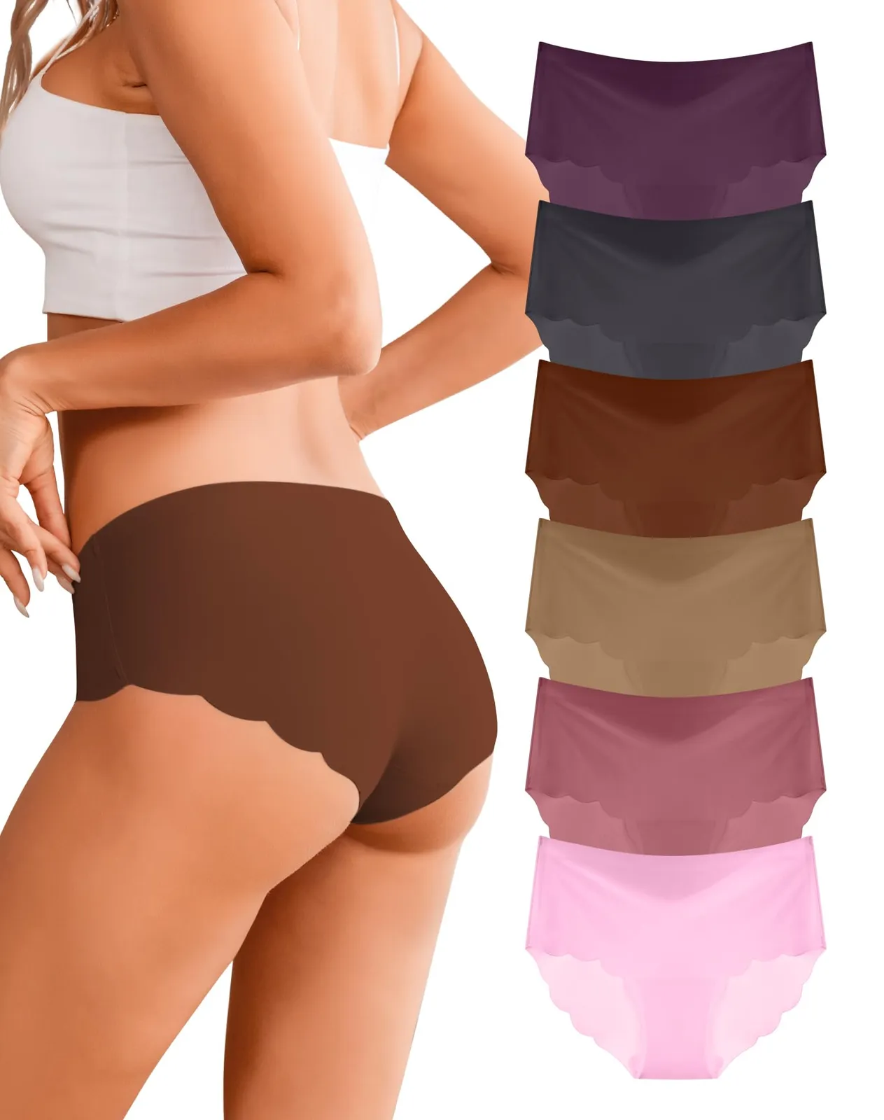 Pack 6 Braguitas Dawnrole sin Costuras para Mujer