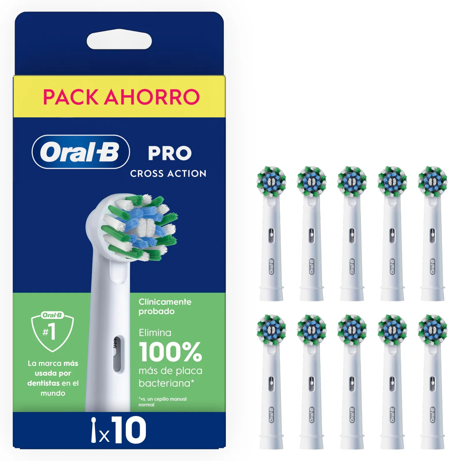 Oral-B Pro CrossAction Cabezales de Recambio Originales, Pack 10