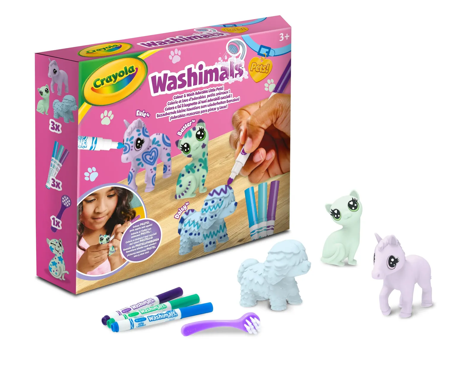Set de mascotas para colorear Crayola Washimals Pastel Pets