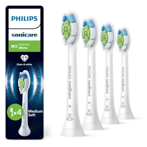 Philips Sonicare W2 Optimal White HX6064/87 - 4 cabezales de cepillo dental de repuesto