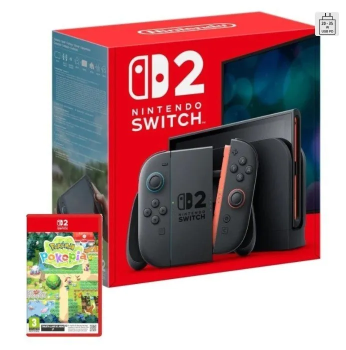 Nintendo Switch 2: 7.9" FullHD HDR 120Hz, 256GB, Azul/Rojo + Pokemon Pokopia