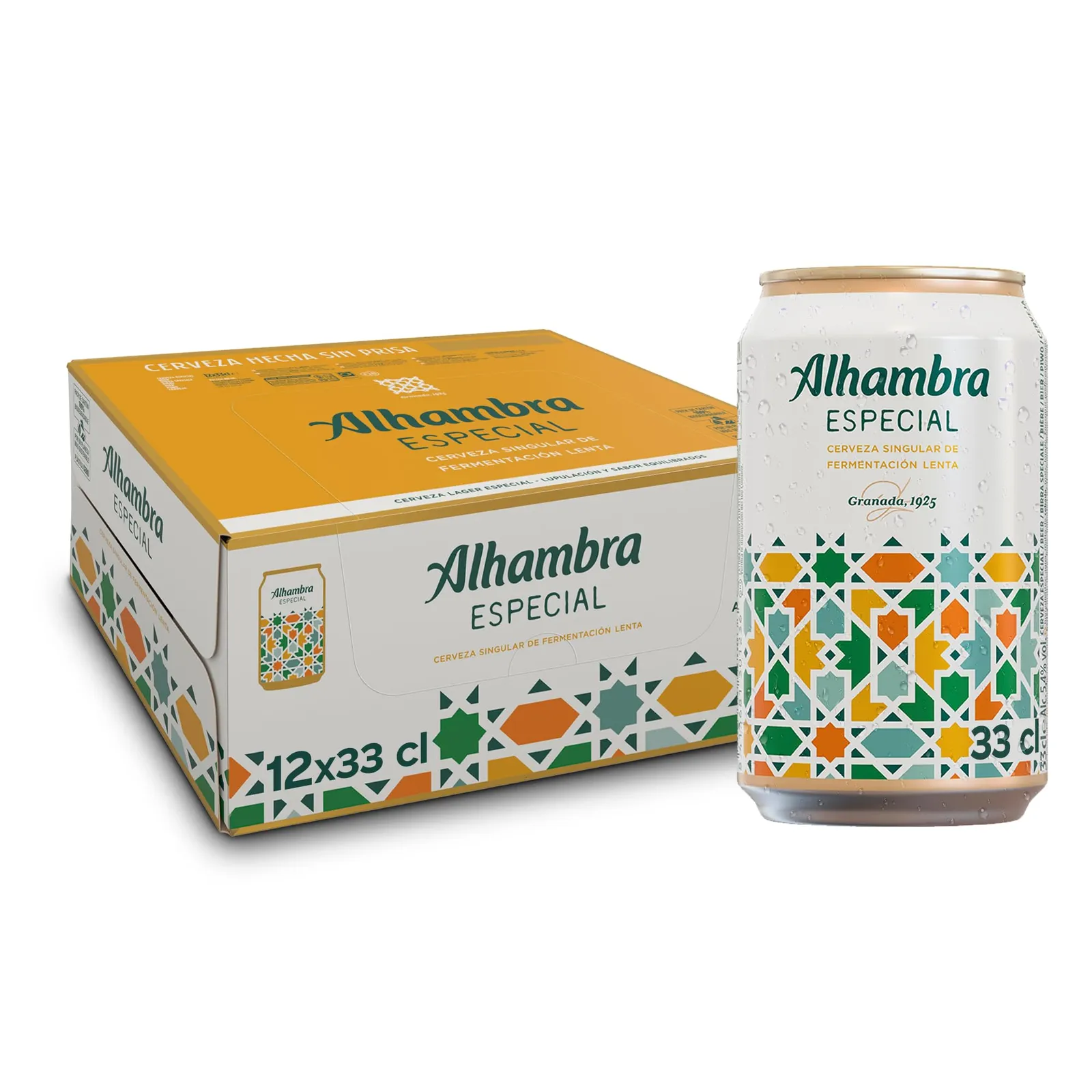 Cerveza Alhambra Especial Lager Fermentación Lenta, Pack 12 Latas 33cl