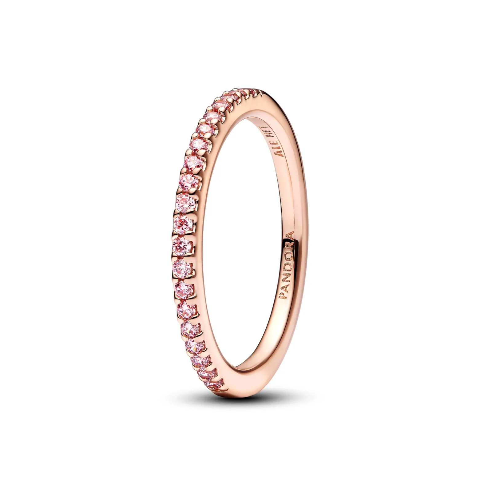 Anillo Pandora Cinta Rosa Brillante Mujer